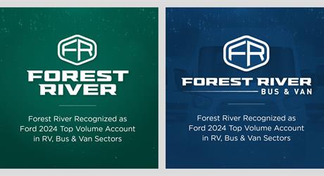 Forest River Recognized as Ford 2024 Top  Volume Account in RV, Bus & Van Sectors 